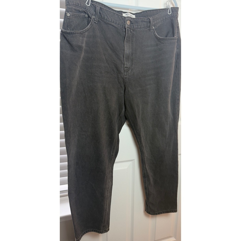 Reformation Julia Crop High Cigarette Jeans Monterey‎ Wash Black Grey Size 16